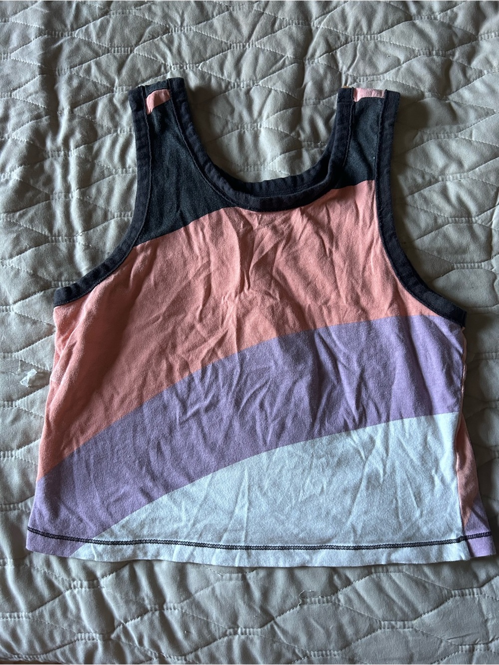 FP Movement by Free People Colorblock Crop Tank - Black, Pink, Lavender, White